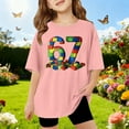 thumbnail image 2 of 67 shirt G'irls Summer Short Sleeve T Shirt Cute Cartoon Number Print Casual Top Tee Shirt For K'ids Youth, 2 of 4