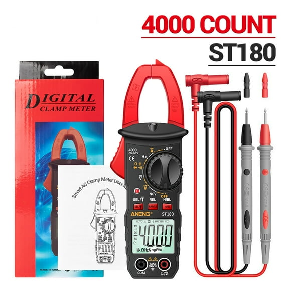 ANENG Clamp Meter,Clamp Meter Current Clamp Tester St180 4000 Clamp Meter Tester Current Clamp Tester -30~1000 Temperature Dc Current Meter Ammeter Dc Current Universal Meter Tester Meter Ncv Tester