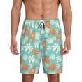 thumbnail image 2 of Rocae Cute Sloth on Floral Tree for Men's Soft Sleep Pajama Shorts, Waistband and Pockets, 2 of 9