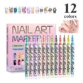 thumbnail image 2 of DIY Nail Art Marker, 12 Colors Nail Art Pens Set, 0.7mm Quick-Drying Nail Pen for Painting and Outlining, Perfect for Nail Design, Manicure and Handcraft Projects, 2 of 9