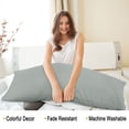 thumbnail image 2 of PiccoCasa Set of 2 Body Pillowcases Zippered Body Pillow Cover for Body Pillows, Queen Light Grey, 2 of 7