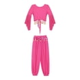 thumbnail image 4 of Alvivi Belly Dancer Costume for Women  Dance Crop Top with Lantern Pants Arabian Princess Set Hot Pink L, 4 of 7