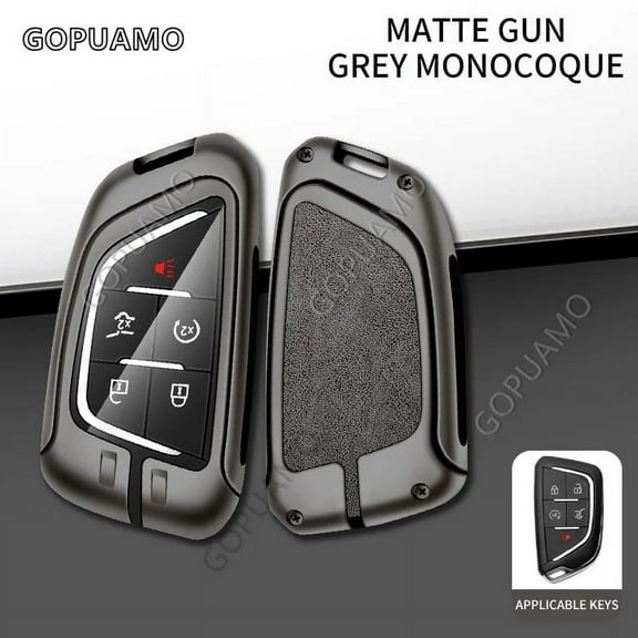For Cadillac B 5 buttons key case ESV Escalade XLS CTS ATS CT5 XT5 XT6 XTS SRX Protective Shell Zinc alloy leather Car Key Case