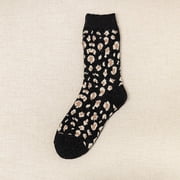 Women Socks Wool Keep Warm Winter Socks Soft Flowers Star Black Socks Sports Socks Sock Multicolor