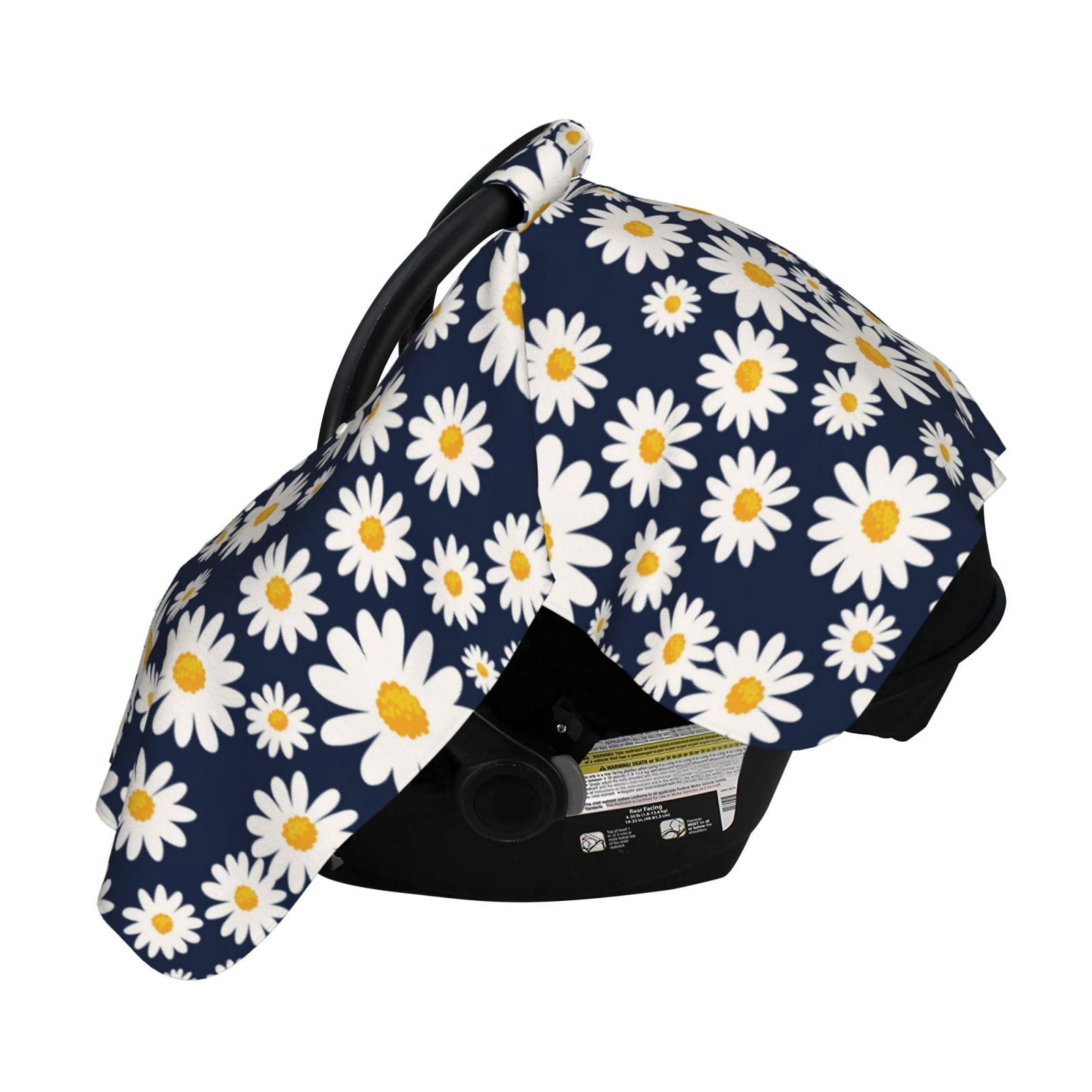 Naloa Daisy Floral Baby Car Seat Cover, Breathable Baby Carrier Cover, Multiuse Baby Carrier Cover & Nursing Breastfeeding Cover