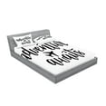 thumbnail image 2 of Ambesonne Saying Fitted Sheet & Pillow Sham Set, Monochrome Travel Typography, Full, White Black, 2 of 2