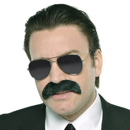 Mustache Black Good Fella Gangster Costume