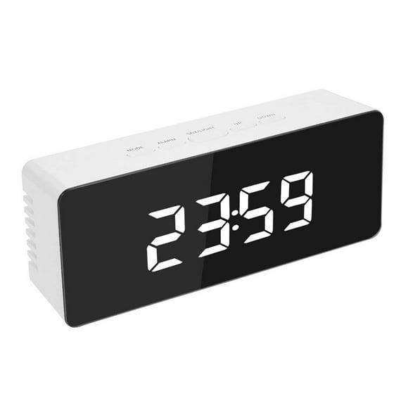 TFixol Digital Alarm Clock Desk Alarm Clock LED Mirror Alarm Clocks Temperature Display