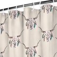 thumbnail image 3 of Beige Buffalo Skull Pattern Shower Curtain 84"x72" ,Bathroom Decorative Shower Curtains Set with 12 Hooks,Modern Waterproof Washable Shower Curtain, 3 of 6