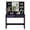 Black (35.5"), variant on TeoKJ 35.5" White Makeup Vanity Desk with Lighted Mirror, Glass Top Vanity Table with Charging Station & Power Outlet, Dressing Table with Storage Shelves and 2 Acrylic Drawers for Bedroom
