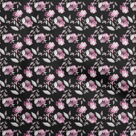 oneOone Polyester Spandex Black Fabric Floral Sewing Fabric By The Yard Printed Diy Clothing Sewing Supplies 56 Inch Wide