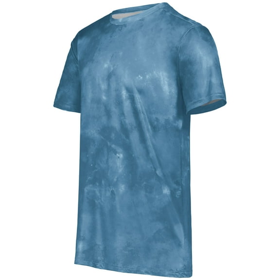 Holloway L Youth Stock Cotton-Touch™ Poly Tee Columbia Blue Cloud Print 222696