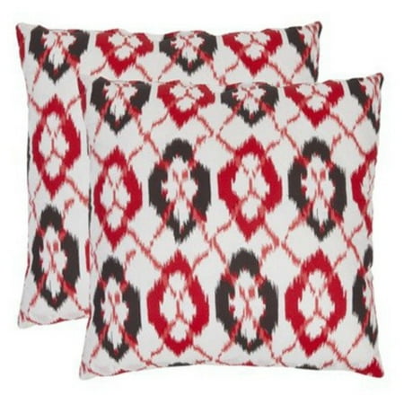 Safavieh Drew White/Red Decorative Pillows - Set of 2