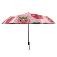 thumbnail image 2 of Compact Sun Umbrella Windproof Travel Umbrellas for Rain Strong Portable UV Protection Lovely Strawberry, 2 of 8
