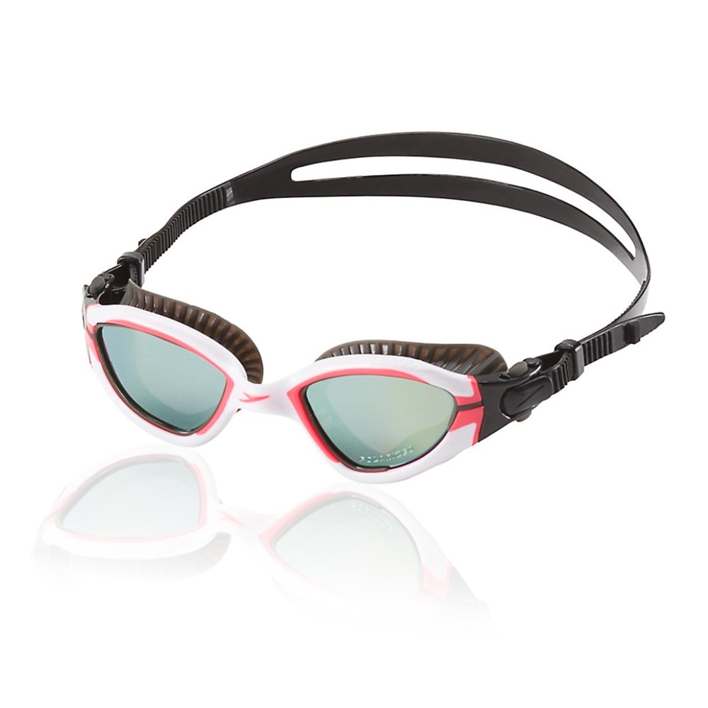 Speedo Fitness MDR 2.4 Swim Swimming Elastomeric Polarized Lenses Goggles, White