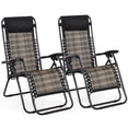 thumbnail image 1 of Patiojoy Grey Folding Recliner 2PCS Patio Rattan Zero Gravity Lounge Chair With Headrest, 1 of 8