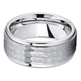thumbnail image 3 of Silly Kings 9mm Hammered Tungsten Carbide Wedding Ring Brushed Finish Ring Men & Women Comfort Fit 11, 3 of 3