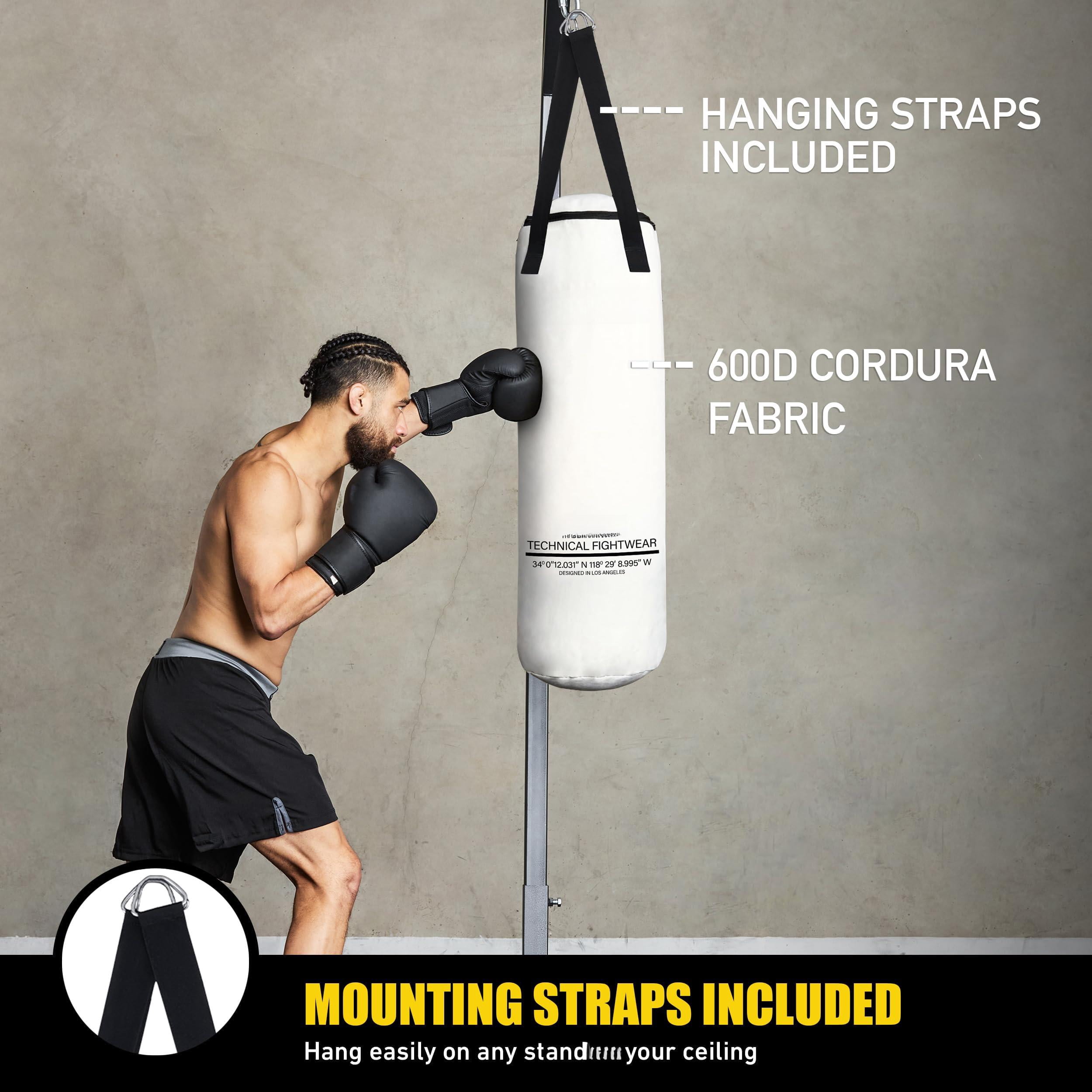 Boxing Bag 4 Ft - Heavy Duty Canvas Punching With Straps For  Mma Muay Thai Kickboxing Martial Arts & Fitness Unfilled