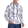 thumbnail image 2 of Wukai World Travel2 Print Men Hoodies Fleece Sweatshirts Long Sleeve Sweaters Pullover Fall Outfits Winter Clothes-Medium, 2 of 7
