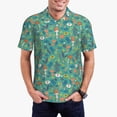 thumbnail image 2 of Balery Mushrooms and Flowers Printed Men’s Short Sleeve Polo Shirt, Midweight Men's Shirt,Golf Polo shirts -Large, 2 of 8