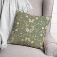 thumbnail image 3 of Creative Products Olive Green Butterfly Pattern 18 x 18 Spun Poly Pillow, 3 of 3