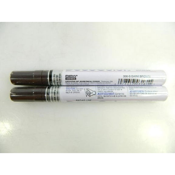 Two (2) Deco Color Marvy Uchida Broad Line Opaque Paint Marker (Dark Brown)