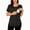 Black, variant on Womens Crew Neck Maternity Tops Short Sleeve with Bulit in Bra Nursing Shirts Side Slit Casual Shirts