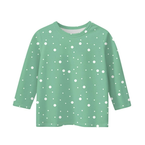 KAUOD Kids Girls Toddler Teens Polka Dots T-Shirt 3/4 Sleeve Round Neck Summer Casual Tee Soft Cozy Tops Children Clothes