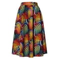 thumbnail image 3 of Bintarealwax Women's African Print Skirt High Waist Vintage A Line Ankara Pleated Midi Skirt Dashiki Clothing, 3 of 4