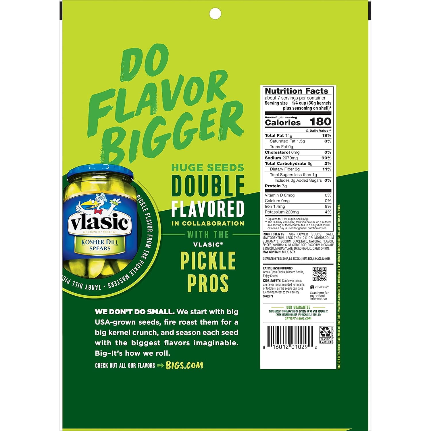 Bigs Dill Pickle Sunflower Seeds, 5.35 OZ (Pack of 8)