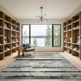 thumbnail image 2 of ODIKA 9'x12' Washable Area Rug Low Pile, Flatwoven, Under Gradient Doormat Striped Featuring Faded Horizontal Bands for Great Room, Indoor Concept, Large Living, 2 of 7
