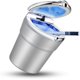 thumbnail image 1 of Cenicero de coche JAMW Acero inoxidable con tapa e indicador LED azul Plata, 1 of 5