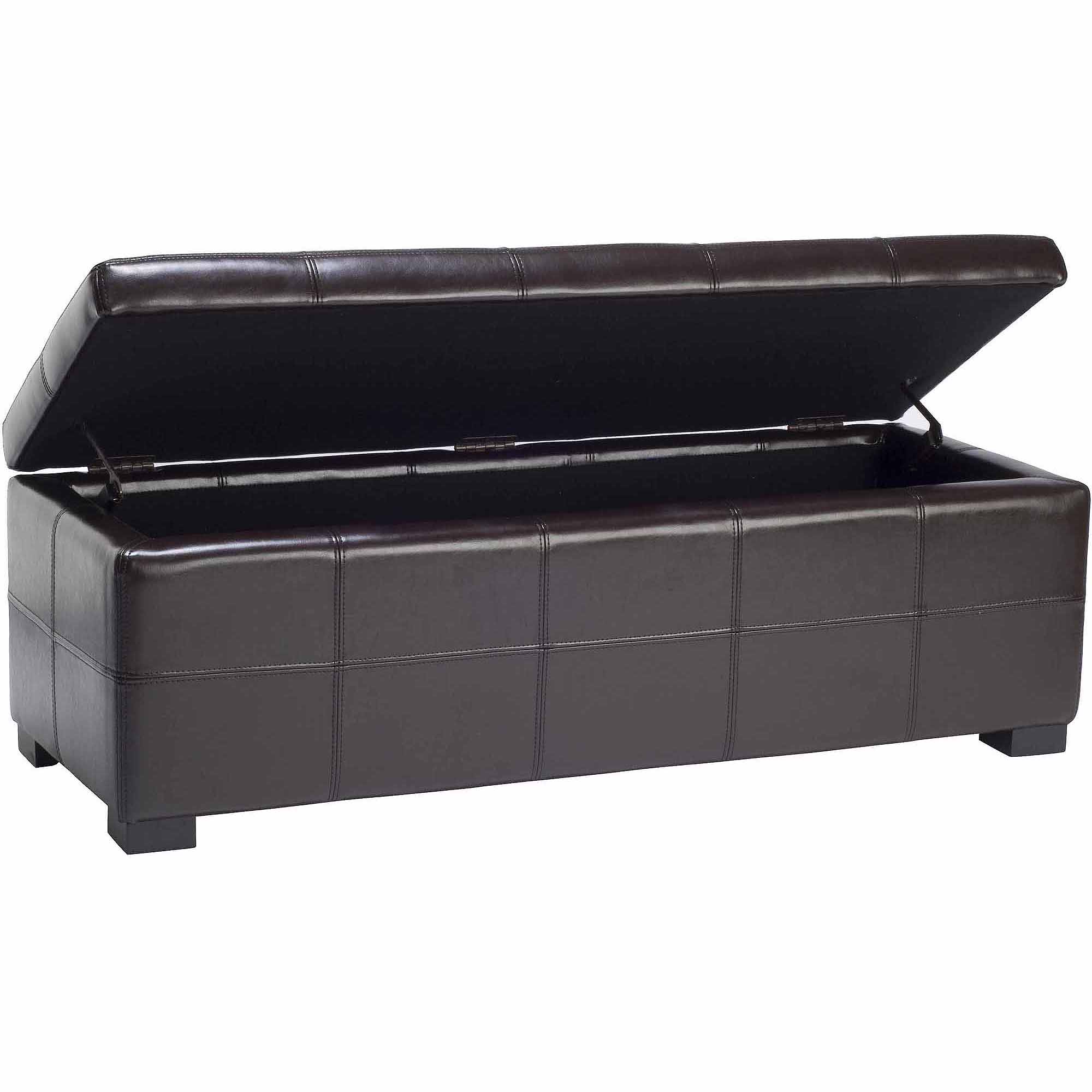 SAFAVIEH Maiden Large Rustic Flip Top Tufted Storage Bench, Brown