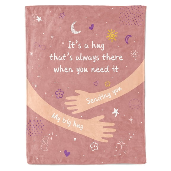 HiiKaa Get Well Blanket Gifts for Women, Hug/Healing Blanket,Thinking of You/Breast Cancer/Sympathy/After Surgery Gifts for Friends,Sister, Coworkers,Soft Throw Blankets 50'' x 60''