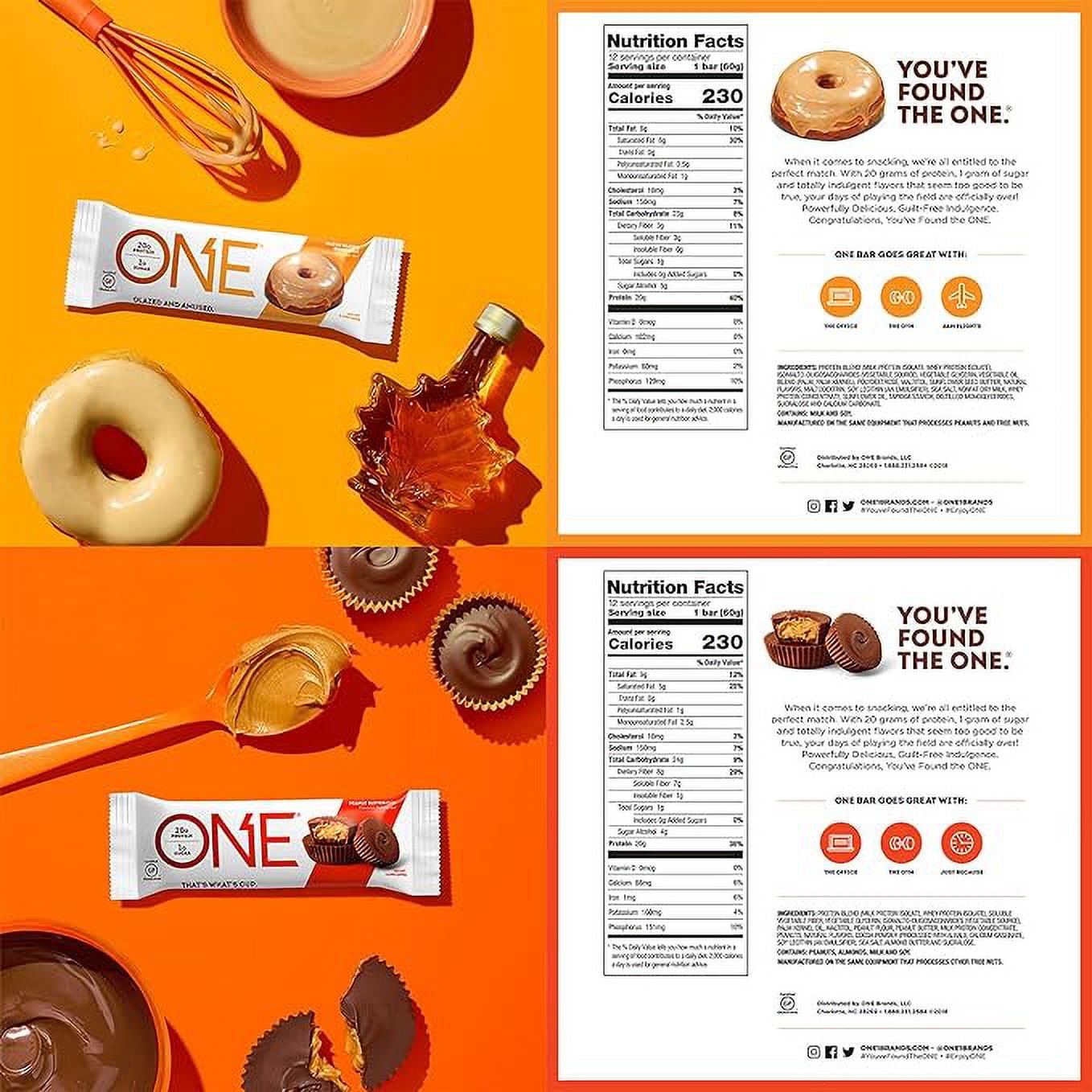 One Protein Bars, Variety Pack Sampler, Gluten Free 20g Protein and Only 1g Sugar, 2.12 oz Bars (10 Pack)