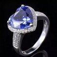 thumbnail image 3 of 4CT Heart Cut Lab Created Blue Tanzanite Halo Wedding Ring 14K White Gold Plated Sterling Silver, 3 of 3