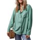 thumbnail image 5 of Blusa Astylish para mujer, ligera, manga larga, seda verde, XXL, 5 of 6