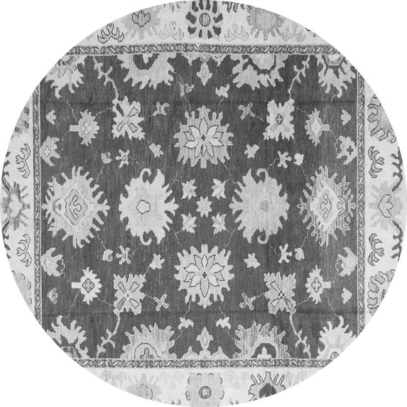 Ahgly Company Indoor Round Oriental Gray Traditional Area Rugs, 7' Round