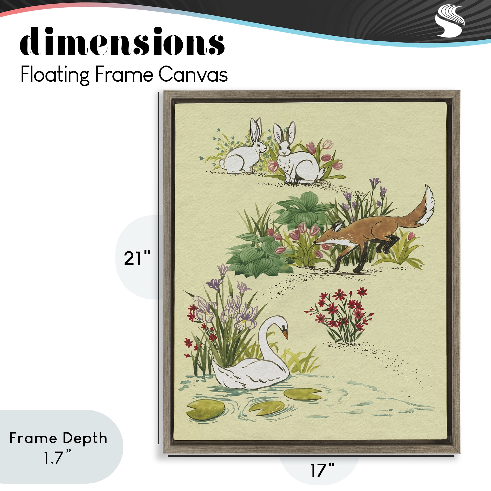 Stupell Industries Animals In Nature Scenes Brown Framed Floater Canvas Wall Art, design by Grace Popp