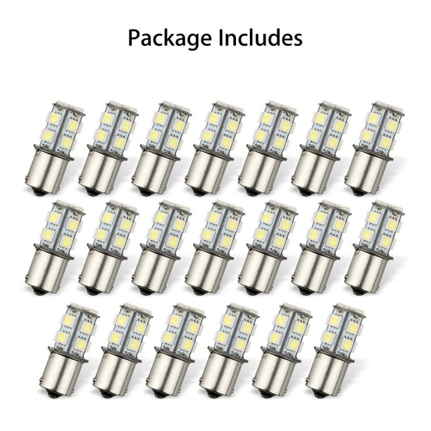 12V 1156 20 Pack Bright 1156 1141 1003 13-SMD White LED Bulbs For