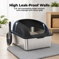thumbnail image 4 of Alvantor XL Enclosed Stainless Steel Cat Litter Box with Lid and High Sides, Includes Litter Mat & Scoop, 4 of 7