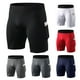 thumbnail image 1 of Shorts Deportivos para Hombre con Cintura Elástica, Tejido Transpirable y Secado Rápido, Ideal para Ciclismo, Carrera y Entrenamiento, Color Gris, Talla 2XL (01406#), 1 of 6
