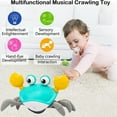 thumbnail image 3 of Crawling Crab Learning Toy with Music and Lights Automatically Avoid Obstacles, Walking Crab Toy for Toddlers 1+ Years Old, 3 of 9