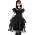 thumbnail image 1 of Vestido de Wednesday Addams para niñas, niños, familia, nunca más, disfraz de Cosplay, uniforme de Academia, vestidos de baile, traje de Halloween, 1 of 3