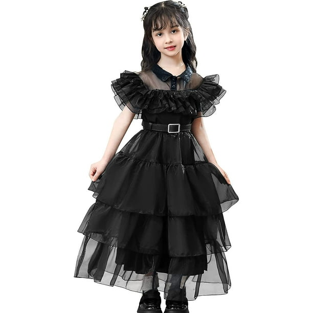 Vestido Casual Vestido Negro Tipo Merlina Disfraz De Merlina Niña - Main Image