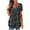 Dark Blue, variant on KZKR Women's Floral Printed Henley Short Sleeve V Neck T-Shirt Pleated Casual Flowy Tunic Shirt Blouse Tops for Women