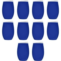 Tumbler Stemless Wine Glasses 16 oz. Set of 10, Bulk Pack - Perfect for Wine, Cocktails, Other Hot & Cold Beverages - Blue