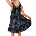 thumbnail image 3 of Vestido Corto Plisado Sin Mangas Informal de Verano para Mujer Negro S, 3 of 7