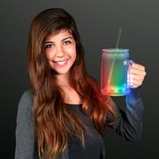 FlashingBlinkyLights Multicolor LED Plastic Mason Jar Mug