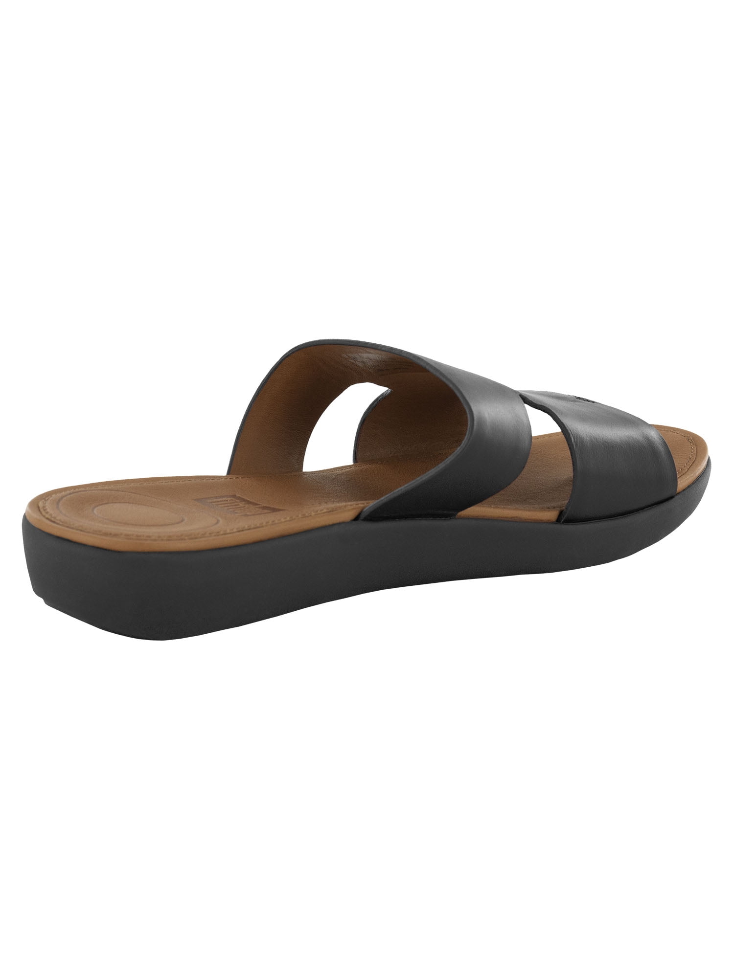 Fitflop Womens H Bar Leather Slide Sandal Shoes Cognac US 5